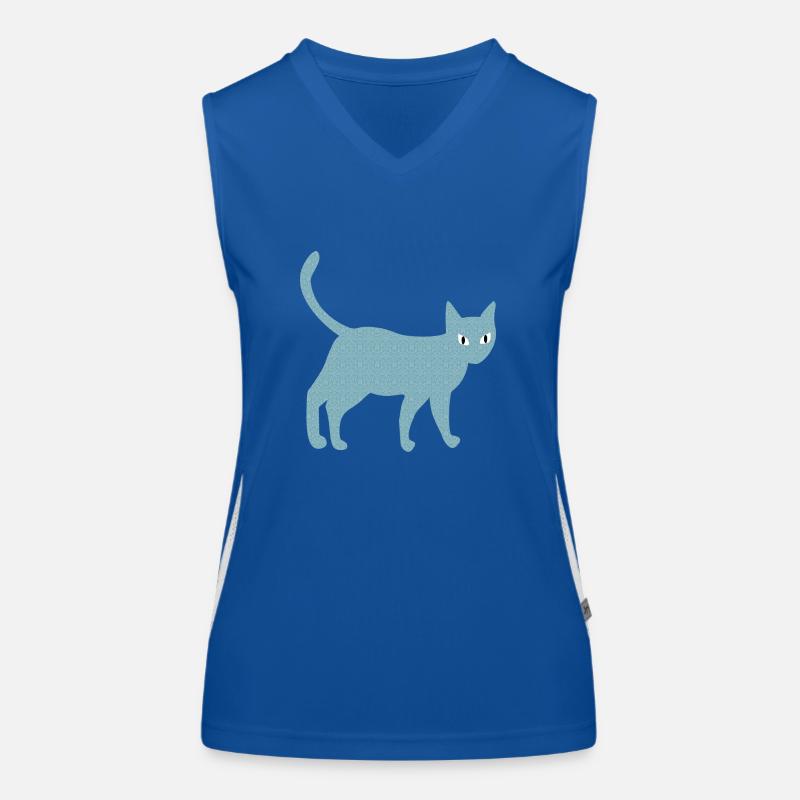 Cat with vintage pattern Women's Functional Contrast Tank Top