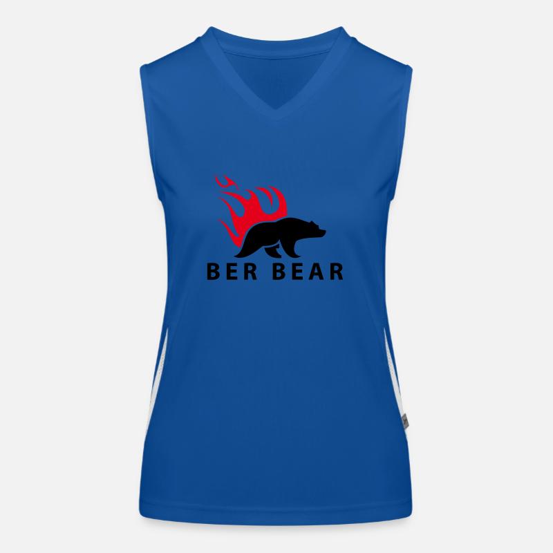 FlammenBär Schwarz-Rot Funktionelles Kontrast-Tank Top für Frauen