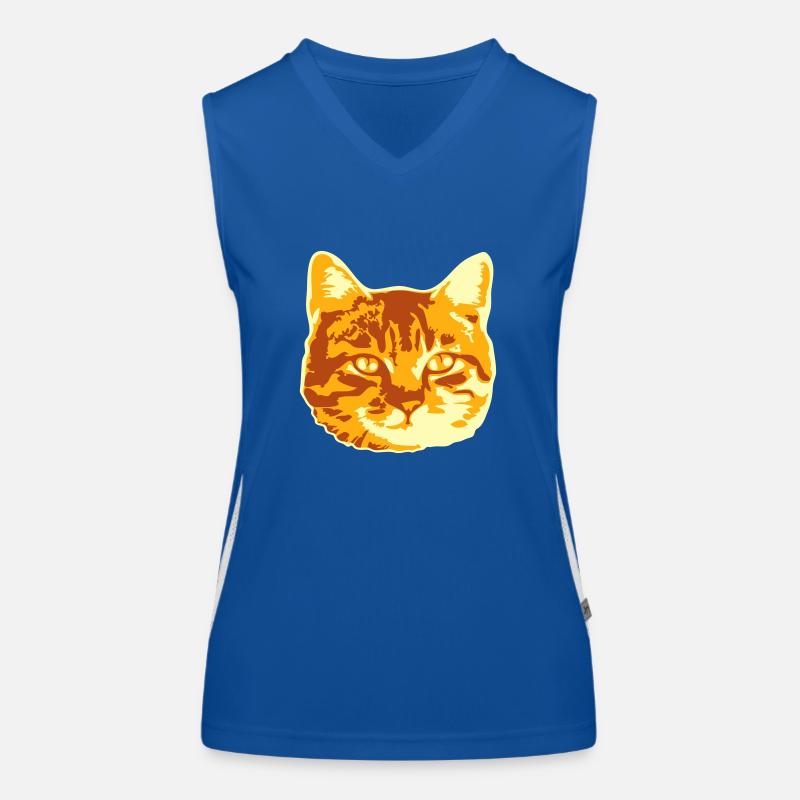 Pretty Cat Realistic Looking Head Face Women's Functional Contrast Tank Top