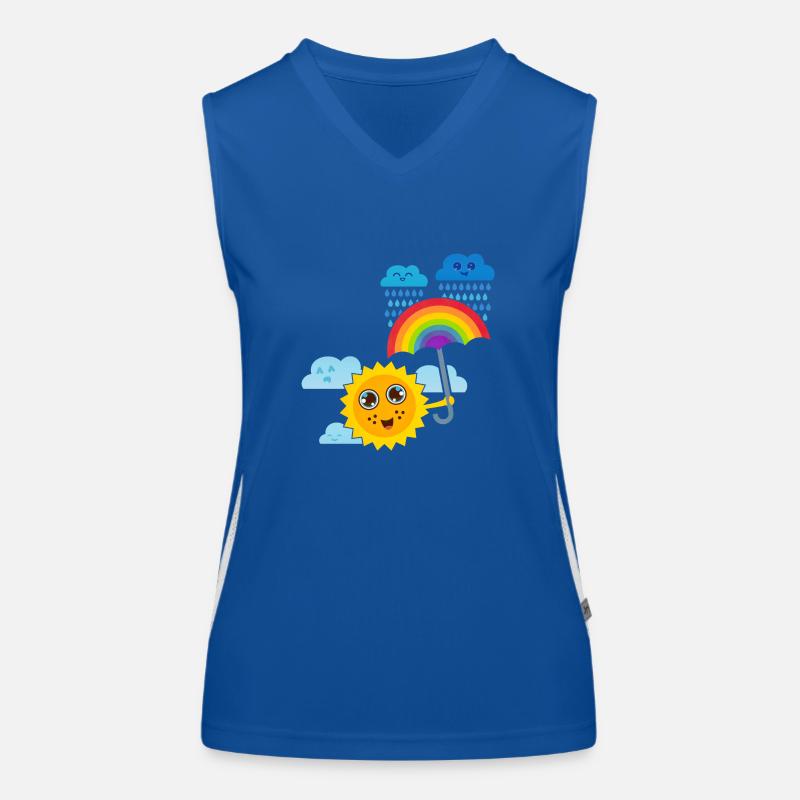 Sonne & Regenbogen-Schirm Funktionelles Kontrast-Tank Top für Frauen