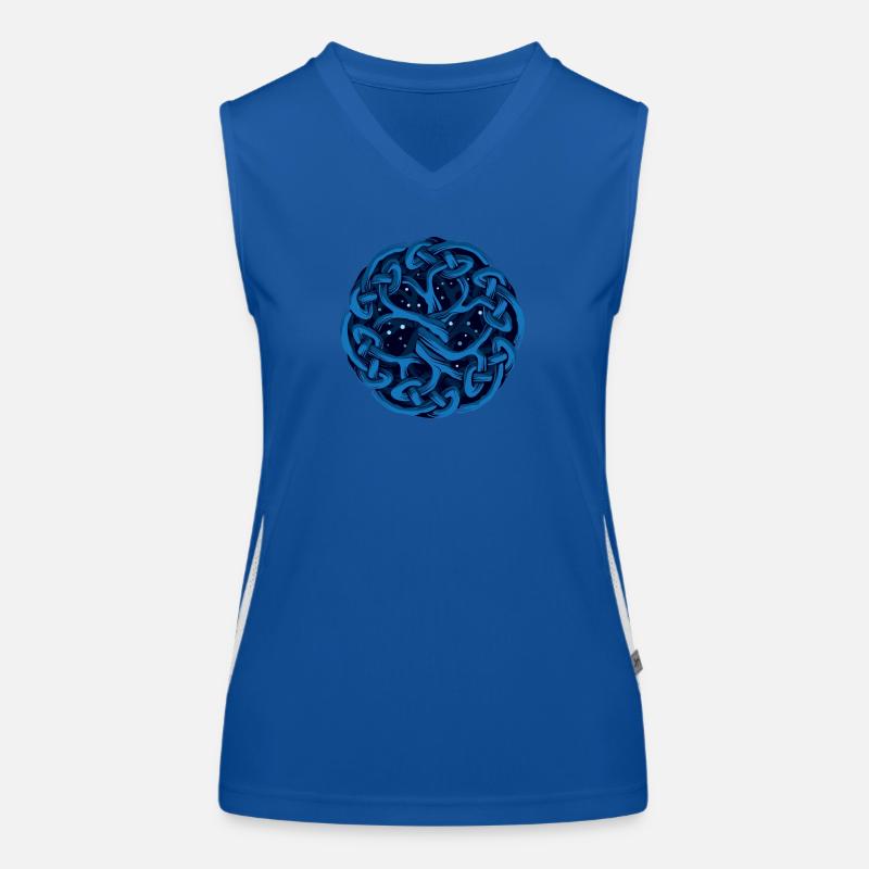 Keltischer Baum, blau Funktionelles Kontrast-Tank Top für Frauen