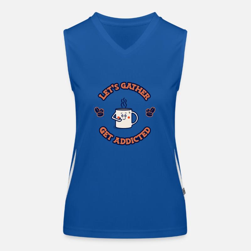 Süchtig werden nach Kaffee Funktionelles Kontrast-Tank Top für Frauen