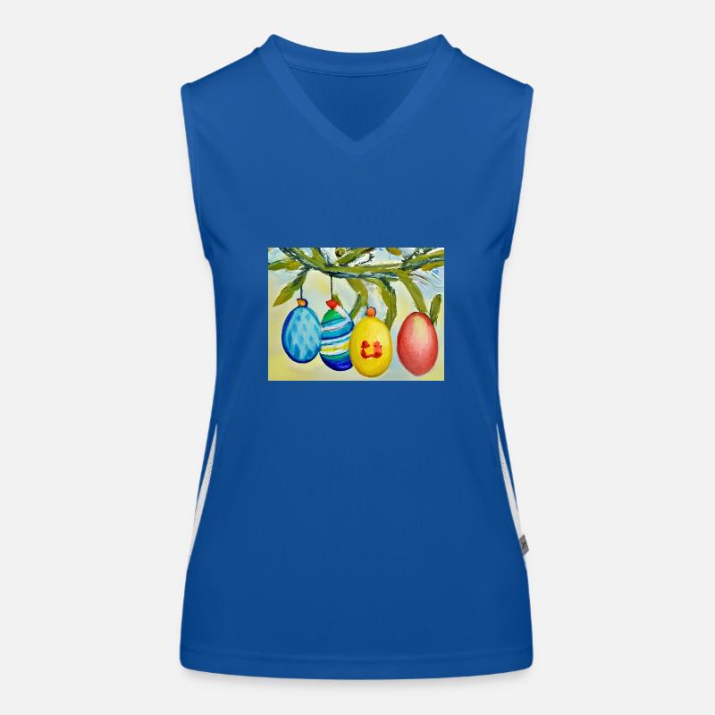 Colorful egg sprig Women's Functional Contrast Tank Top