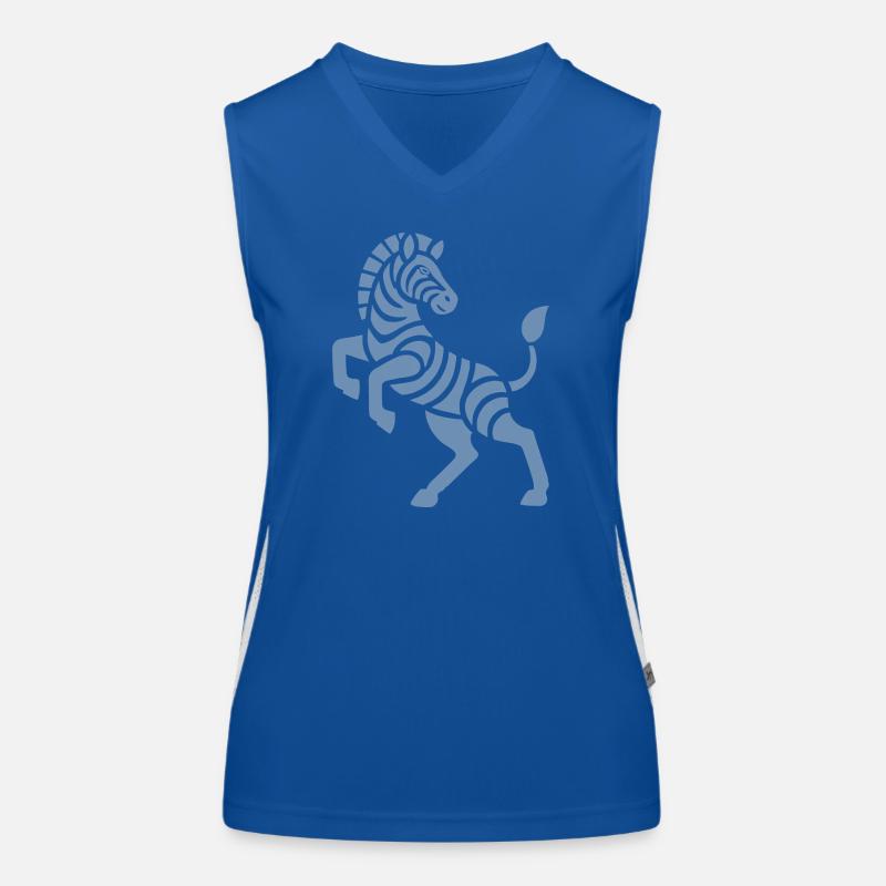 Zebra Silhouette Art Piece Minimal Design Women's Functional Contrast Tank Top