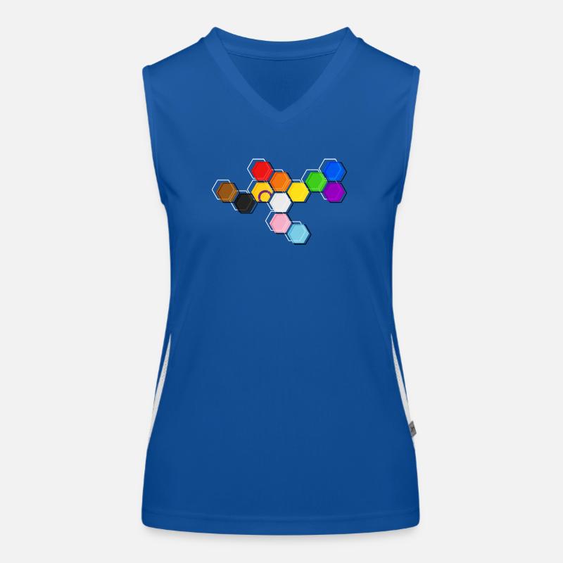 Hexagon Pride Funktionelles Kontrast-Tank Top für Frauen