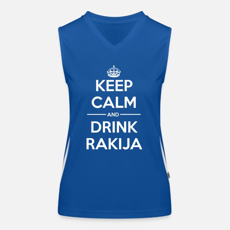 Drinks Keep calm Rakija Funktionelles Kontrast-Tank Top für Frauen