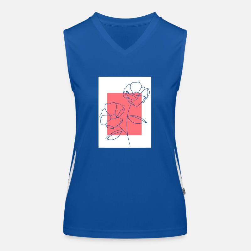 LinienBlumen7 Funktionelles Kontrast-Tank Top für Frauen