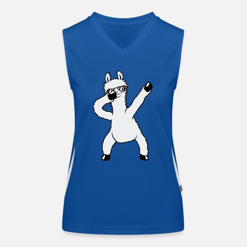 Funny Dabbing Dab Dance Llama Cool Sunglasses Women's Functional Contrast Tank Top
