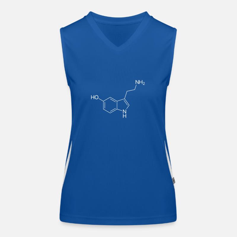 Formule structurelle de la sérotonine - blanc Débardeur respirant contrasté Femme