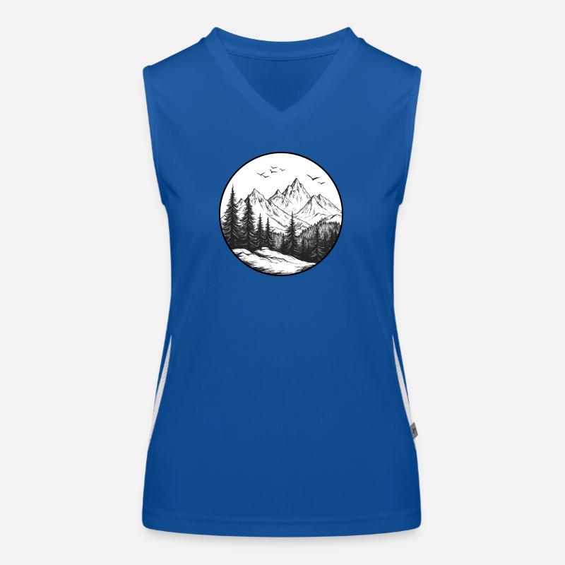 A mountain logo for an avid hiker Women's Functional Contrast Tank Top