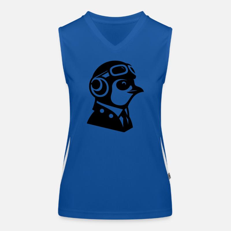 Penguin Pilot Airplane Flying Licence de vol Débardeur respirant contrasté Femme