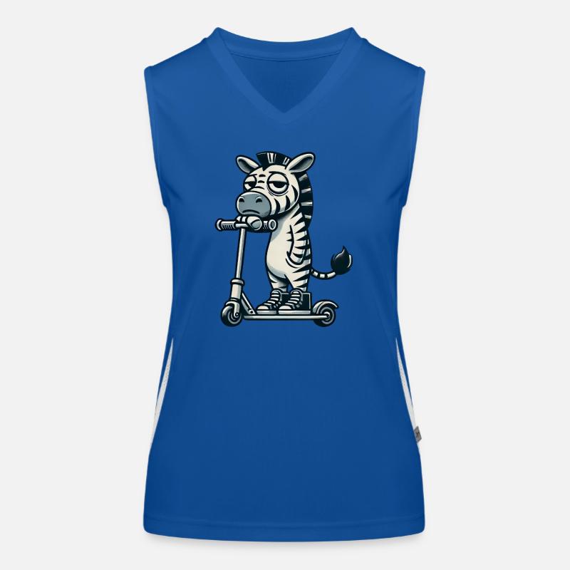 Zebra Roller Kickroller Lustiger Comic Funktionelles Kontrast-Tank Top für Frauen