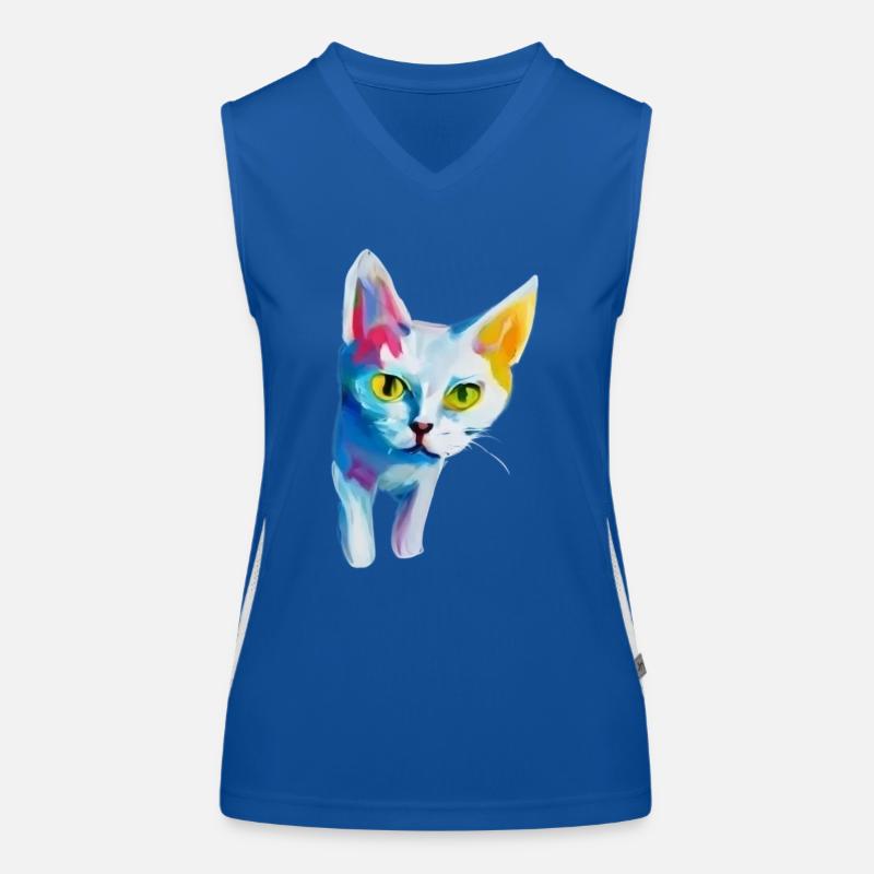 ADORABLE CHAT QUI SORT DE SA CACHETTE Débardeur respirant contrasté Femme