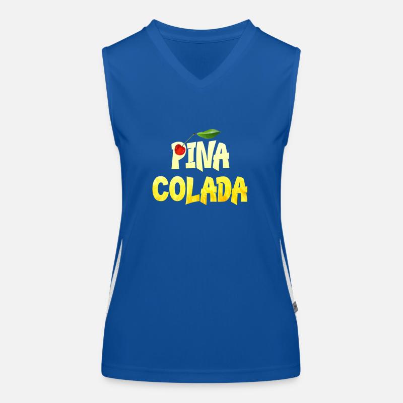 Pina Colada Ananas Kokos Rum mit Kirsche Funktionelles Kontrast-Tank Top für Frauen