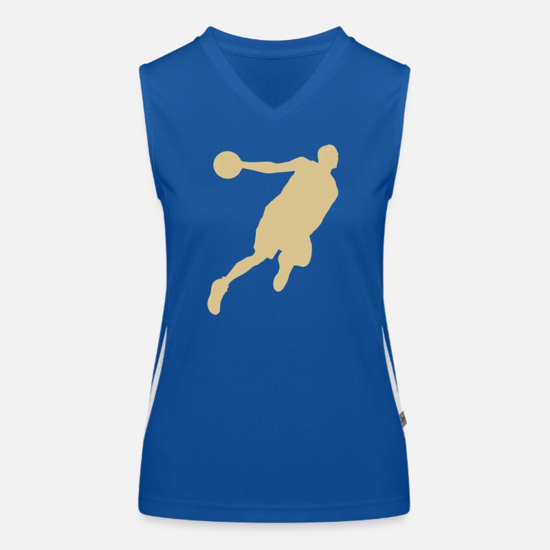 Basketballer-Silhouette, Dynamisches Sport-Design Funktionelles Kontrast-Tank Top für Frauen