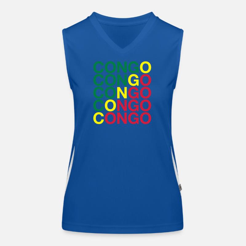 CONGO Flagge Kongo Funktionelles Kontrast-Tank Top für Frauen