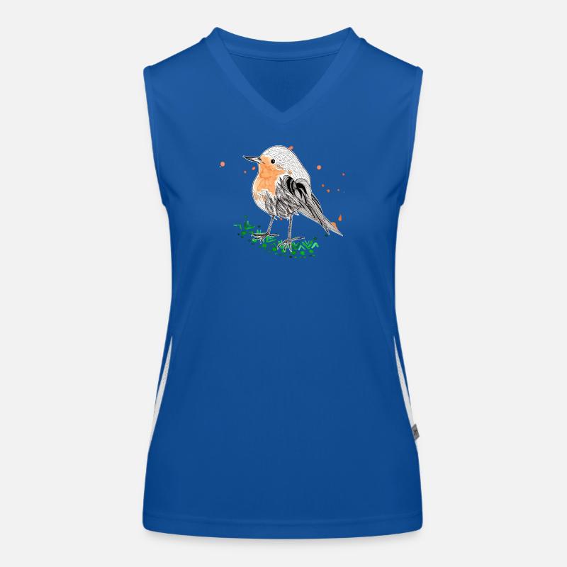 Rotkehlchen Funktionelles Kontrast-Tank Top für Frauen