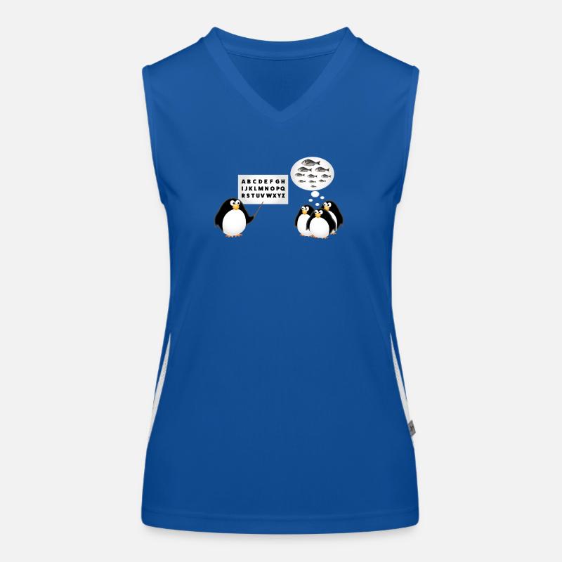 School - Penguin - Women's Functional Contrast Tank Top - royal/white