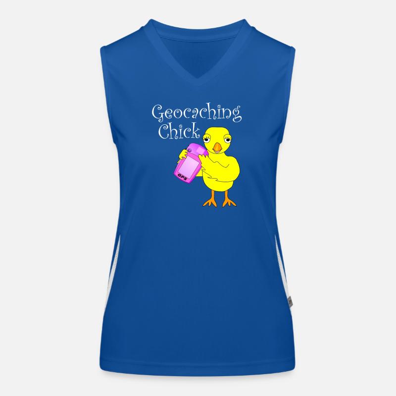 Geocaching Chick White Text Women's Functional Contrast Tank Top