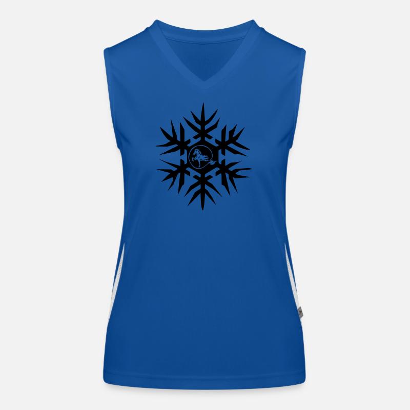 Islandpferd im Eiskristall Winterisi Funktionelles Kontrast-Tank Top für Frauen