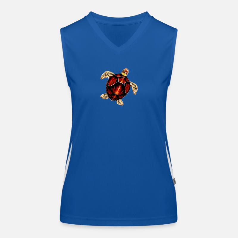 Pattern sea turtle illustration Women's Functional Contrast Tank Top