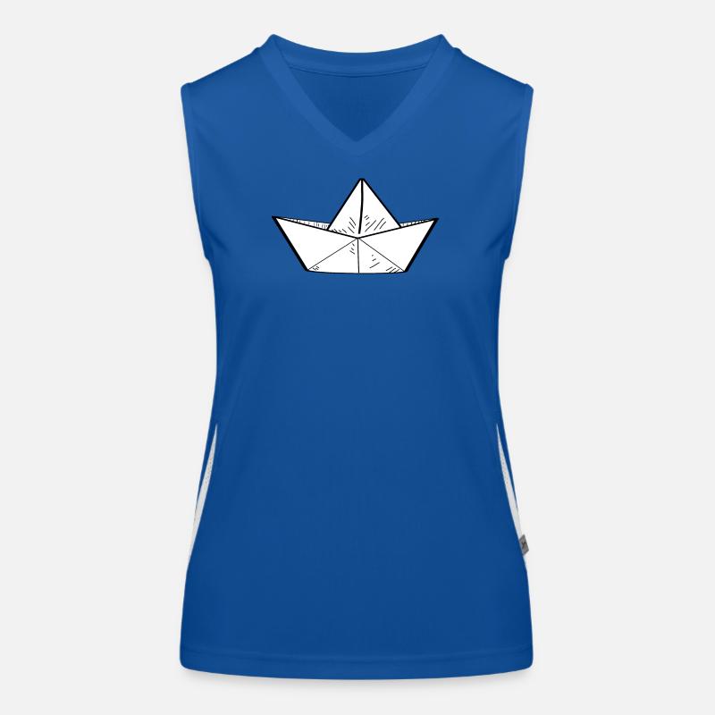 Papierschiff Boot Funktionelles Kontrast-Tank Top für Frauen