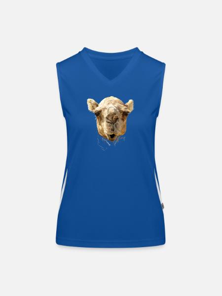 kamel - Funktionelles Kontrast-Tank Top für Frauen - Royal/Weiß - Vorne