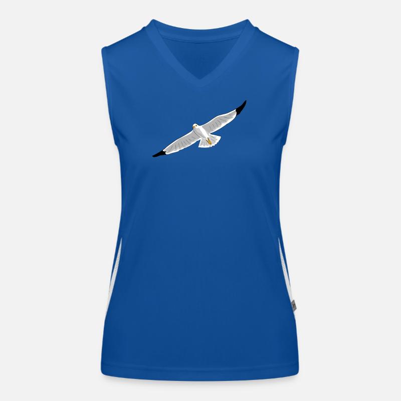 fliegende moewe vogel strand Funktionelles Kontrast-Tank Top für Frauen