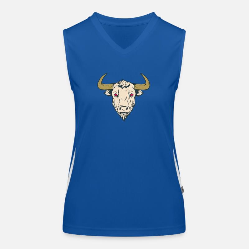 Taurus Red Eyes Devil Funktionelles Kontrast-Tank Top für Frauen