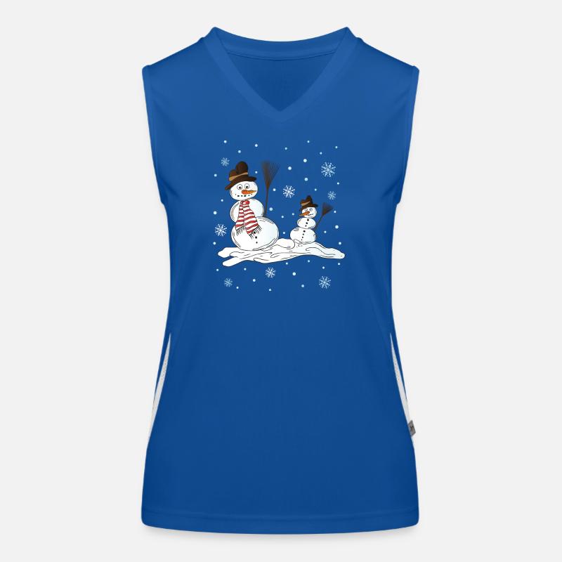 Snowmen, winter, snowflakes Women's Functional Contrast Tank Top