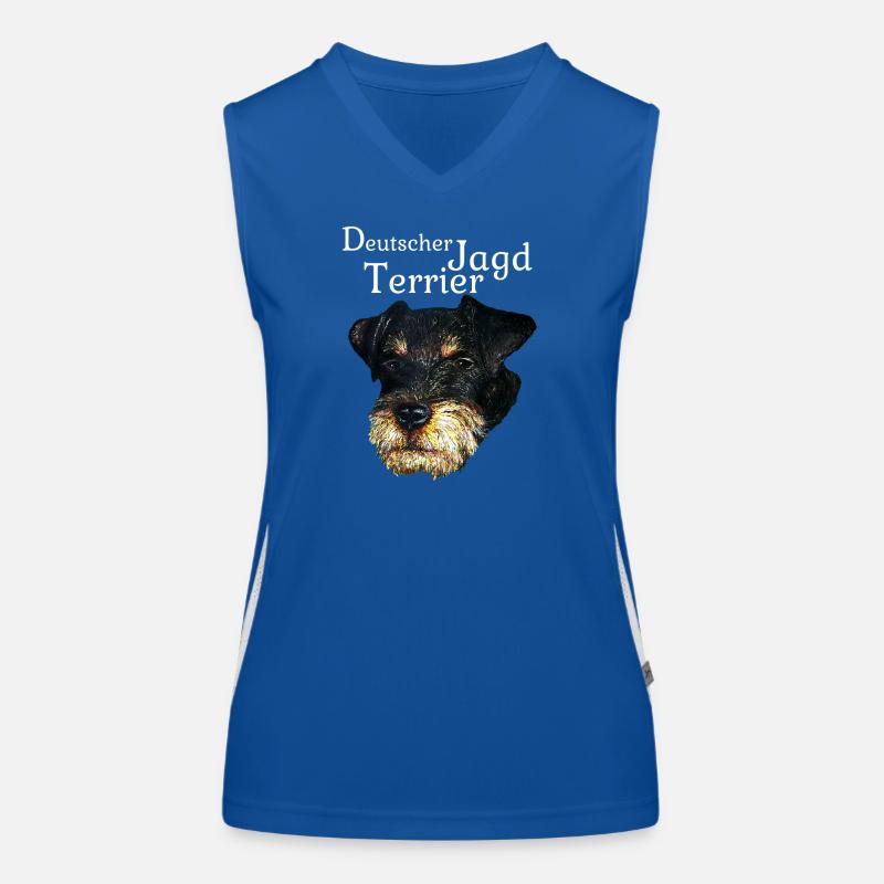Portrait Deutscher Jagdterrier Funktionelles Kontrast-Tank Top für Frauen