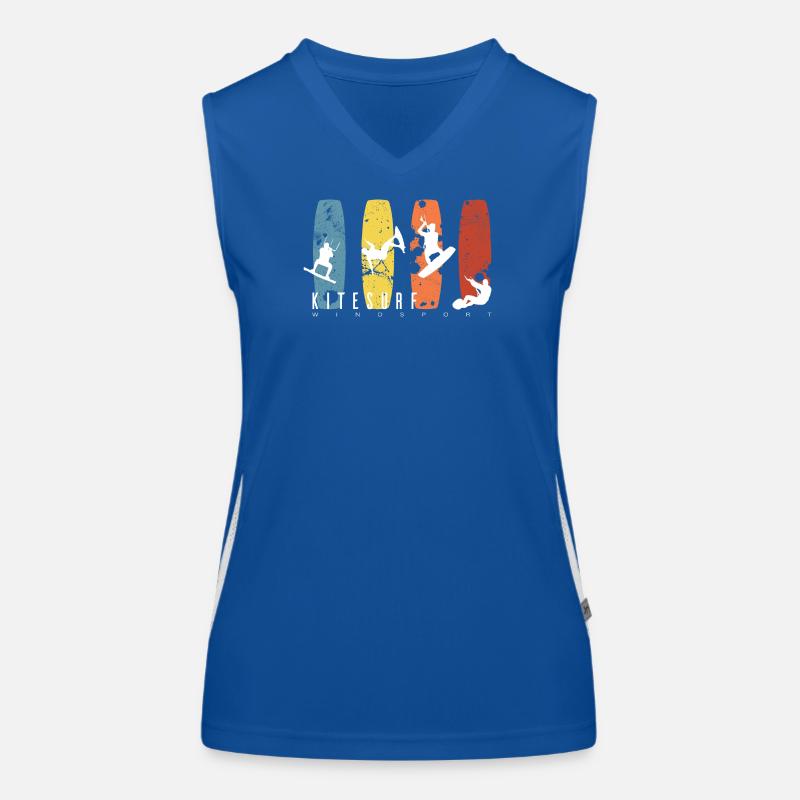 KITESURF - Women's Functional Contrast Tank Top - royal/white