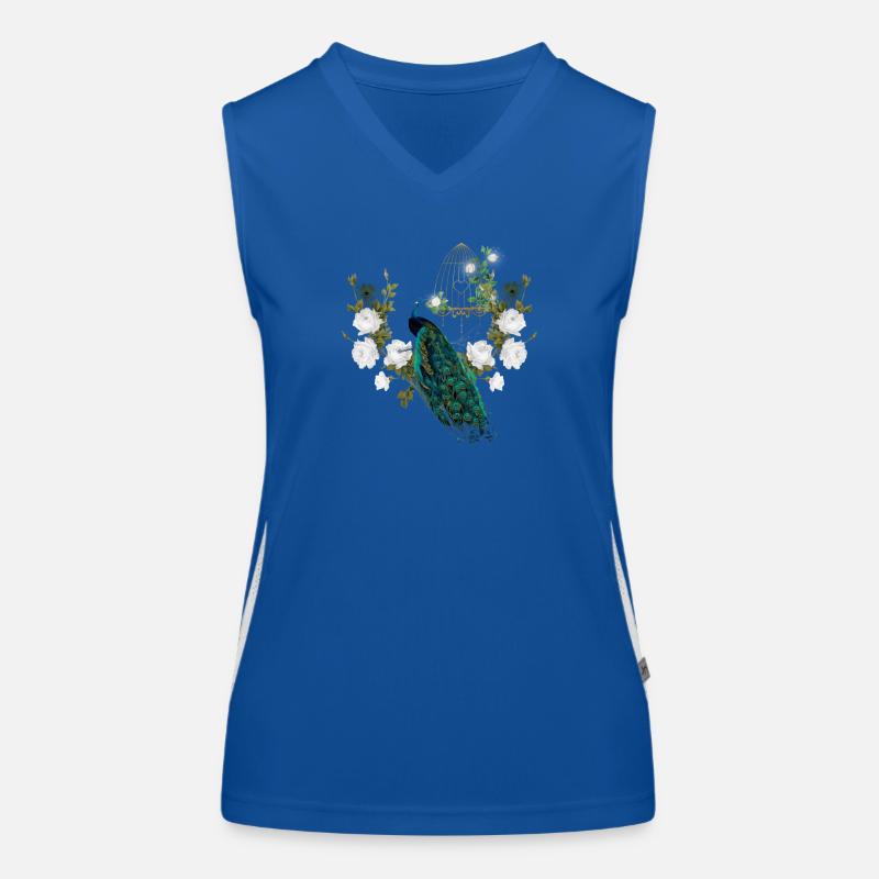 Wunderbarer Pfau, Weinlese Funktionelles Kontrast-Tank Top für Frauen