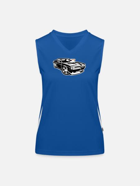 Pure muscle car power! - Women's Functional Contrast Tank Top - royal/white - Front