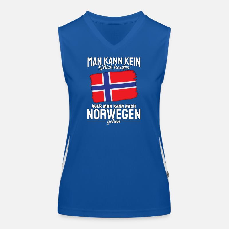 Norwegen Reise Motivation Design Funktionelles Kontrast-Tank Top für Frauen