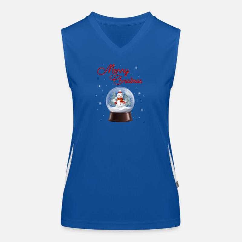 Snow Globe Snowman Winter Magic Women's Functional Contrast Tank Top