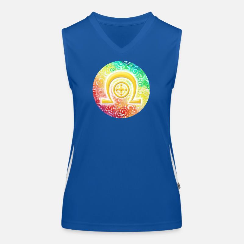 Regenbogen-Dimensionssymbol Heilung - Sonja Ariel Funktionelles Kontrast-Tank Top für Frauen