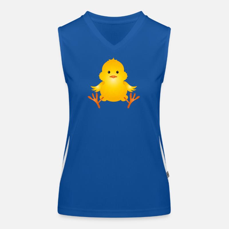 freshly hatched cute fluffy chick Women's Functional Contrast Tank Top