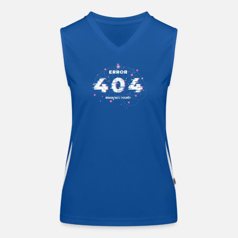 Fehler 404 Brain Not Found Glitch Funktionelles Kontrast-Tank Top für Frauen