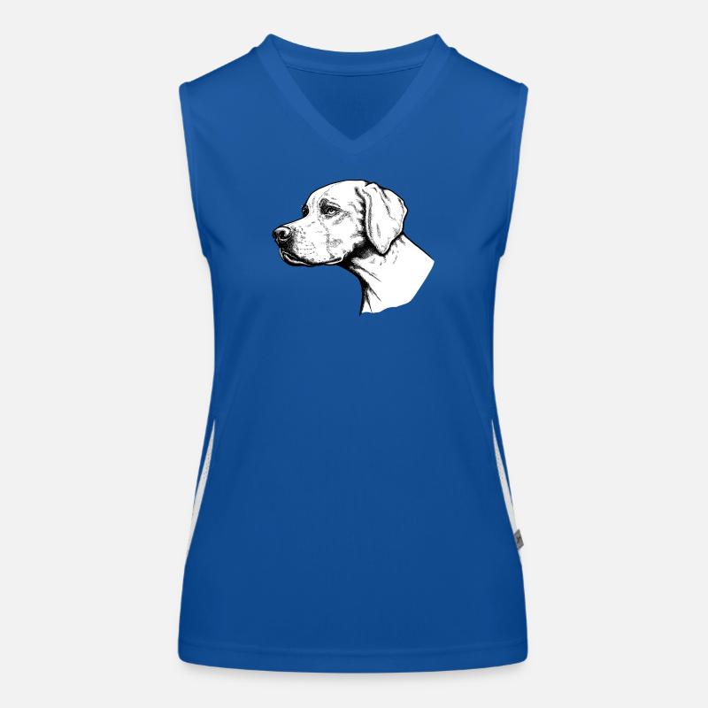 Pointer Portrait - Women's Functional Contrast Tank Top - royal/white