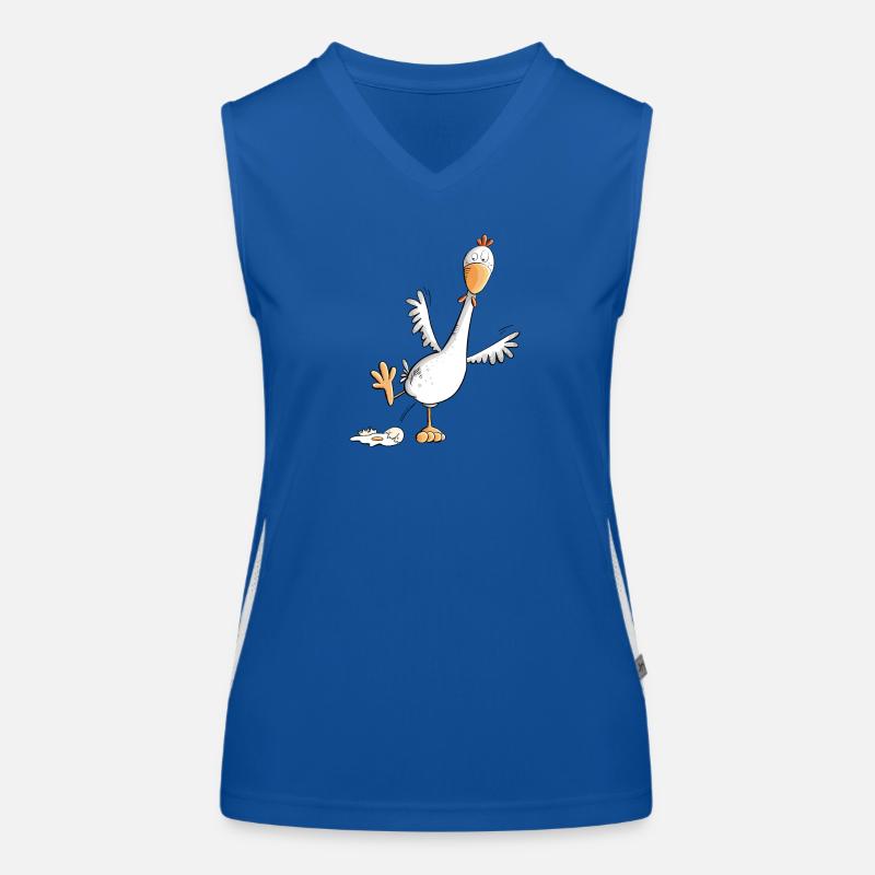 Happy chicken lays an egg Women's Functional Contrast Tank Top