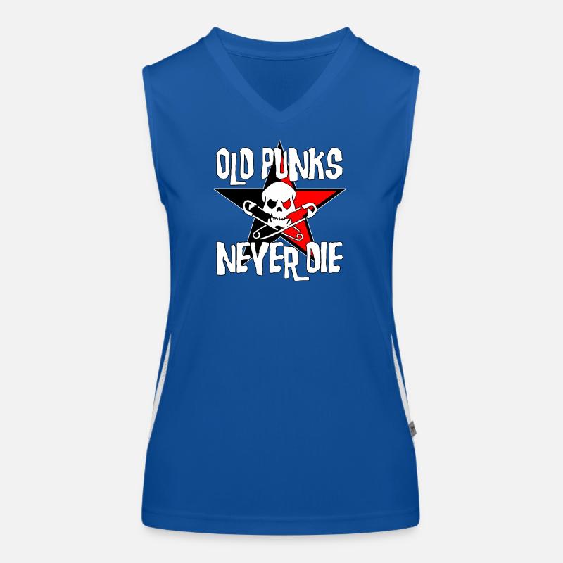 Old Punks Never Die Funktionelles Kontrast-Tank Top für Frauen