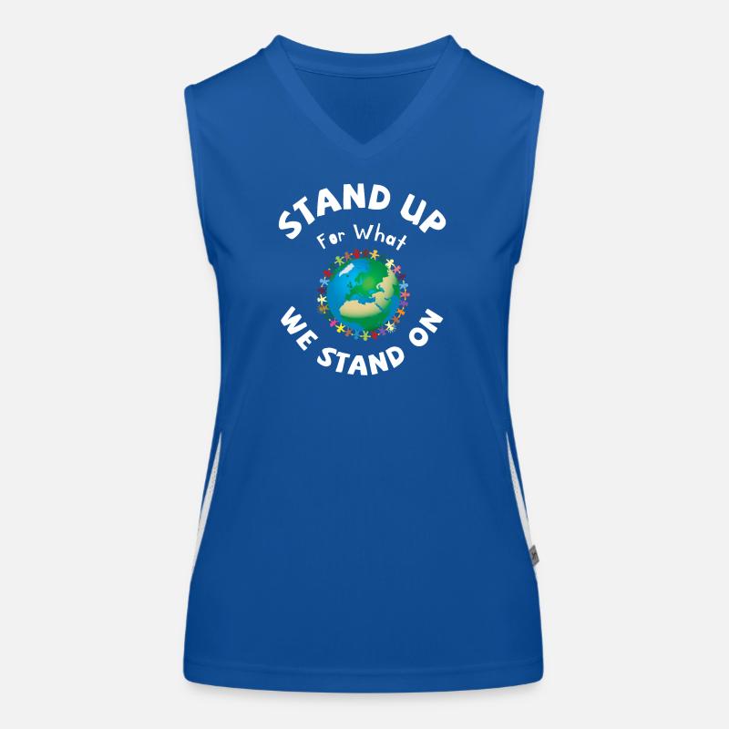Stand up for what we stand on! Funktionelles Kontrast-Tank Top für Frauen