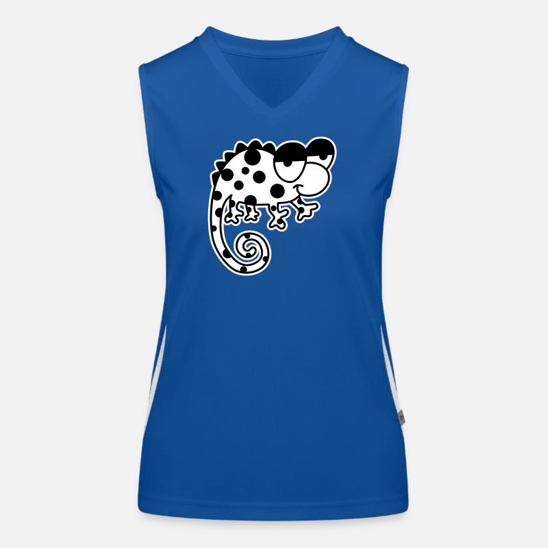 Chamäleon – Farbwechselndes Reptil, stylisch Vinta Funktionelles Kontrast-Tank Top für Frauen