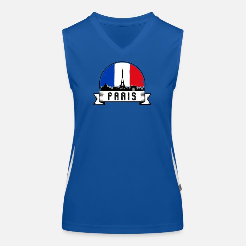 Emblem der Pariser Skyline Funktionelles Kontrast-Tank Top für Frauen