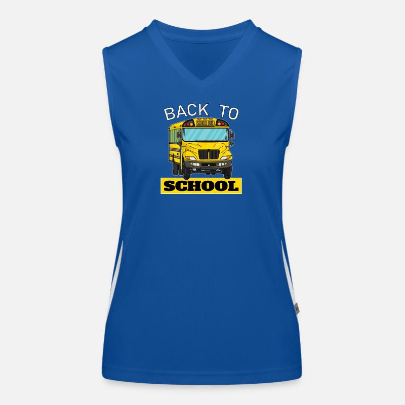 Back to school, Schulbeginn, Schulbus Funktionelles Kontrast-Tank Top für Frauen