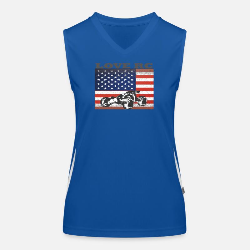 Conception de véhicules tout-terrain et drapeau américain Débardeur respirant contrasté Femme