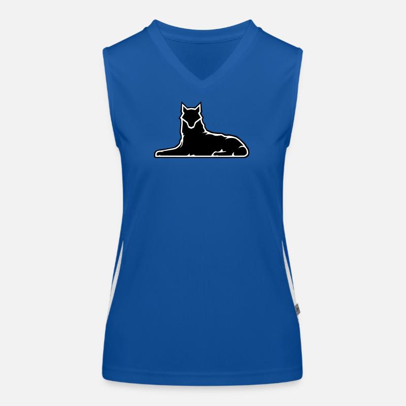 Minimalist Wolf Silhouette Design Women's Functional Contrast Tank Top