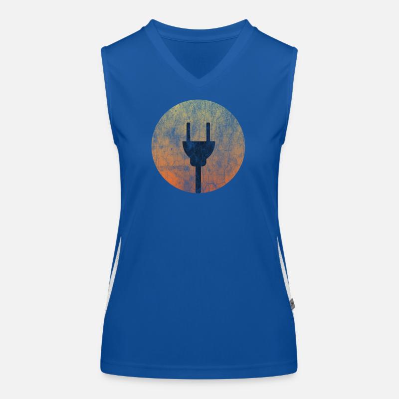 Solar Stecker - T-Shirt Design Funktionelles Kontrast-Tank Top für Frauen