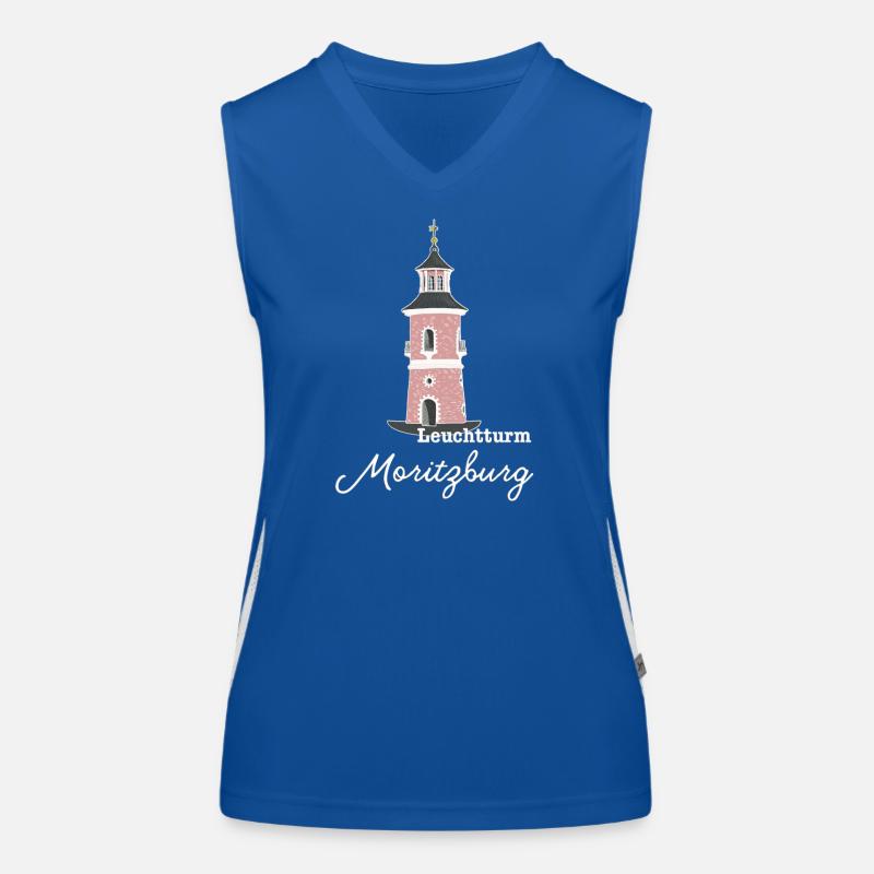 Lighthouse Moritzburg in Saxony, drawing Women's Functional Contrast Tank Top